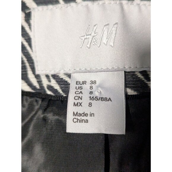 H&M Zebra Print Blazer Women Sz 8 Fitted Lightweight OfficeWear Business Career - Picture 8 of 10